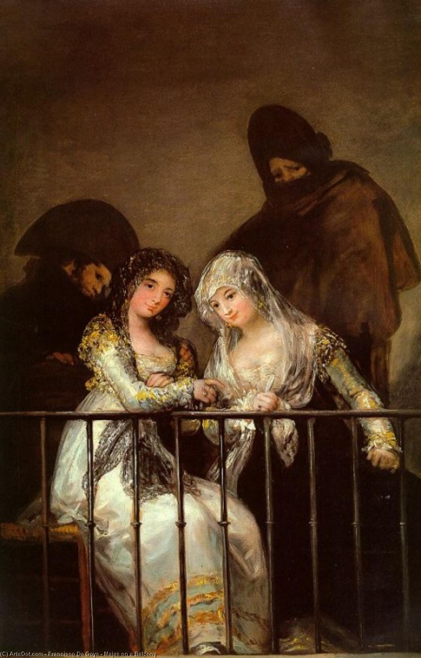 WikiOO.org - Encyclopedia of Fine Arts - Malba, Artwork Francisco De Goya - Majas on a Balcony