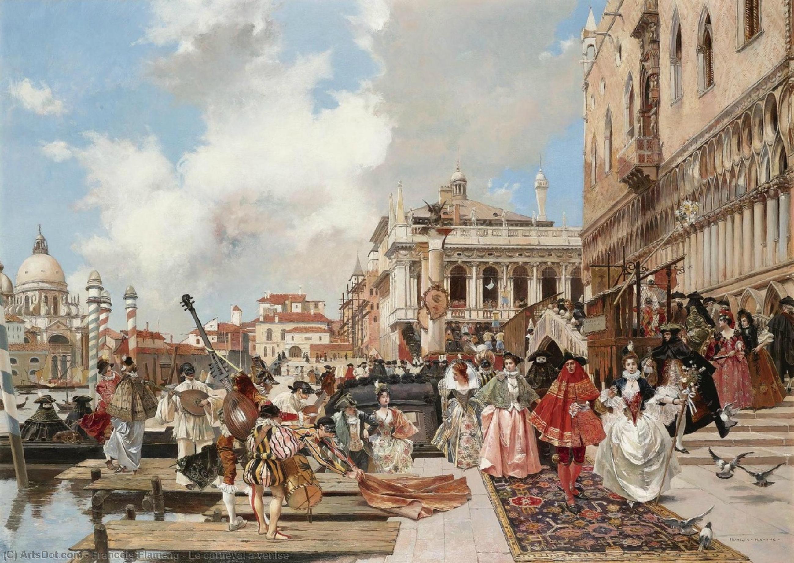 Wikioo.org - The Encyclopedia of Fine Arts - Painting, Artwork by Francois Flameng - Le carneval a venise