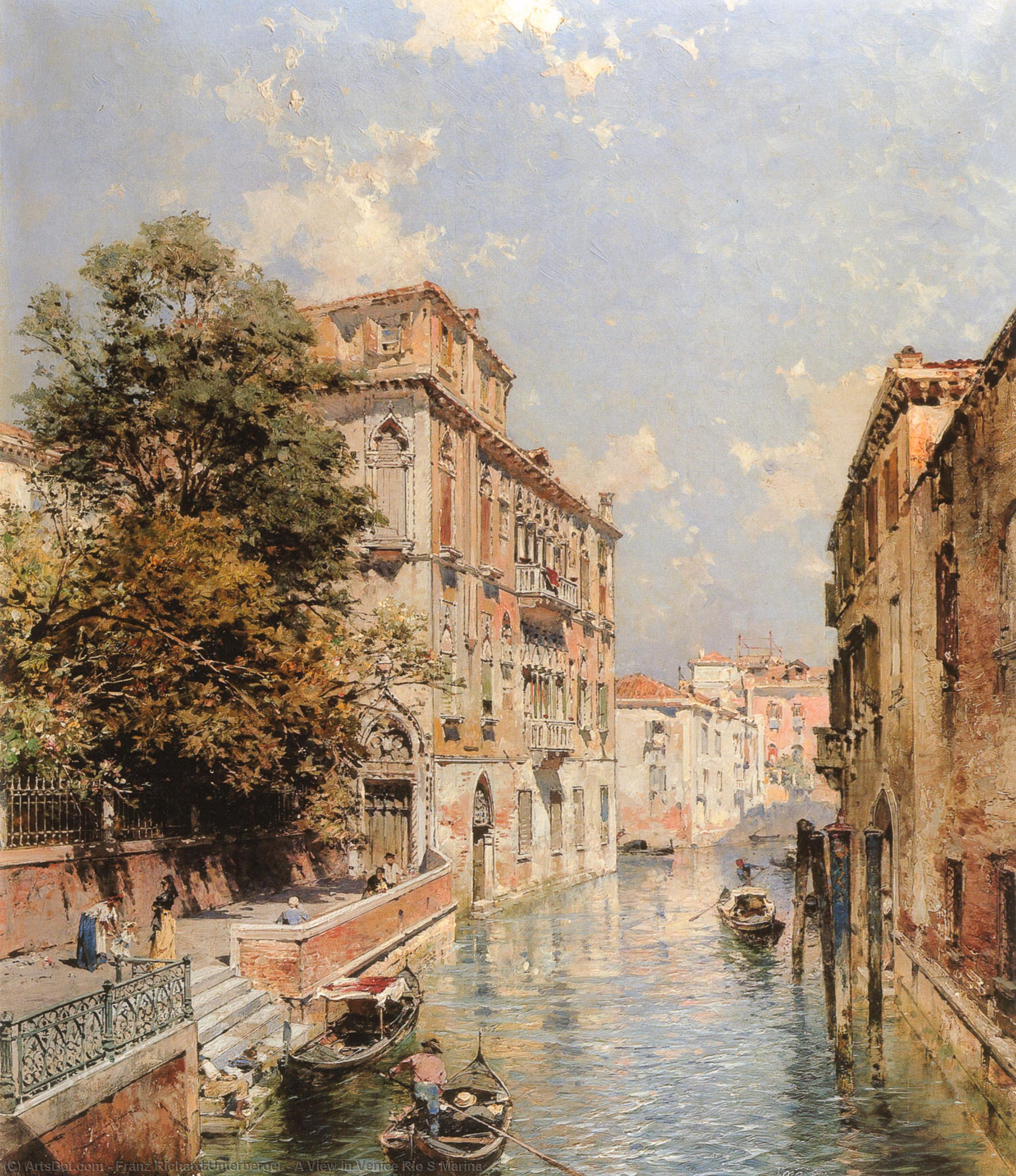 WikiOO.org - Enciklopedija dailės - Tapyba, meno kuriniai Franz Richard Unterberger - A View in Venice Rio S Marina