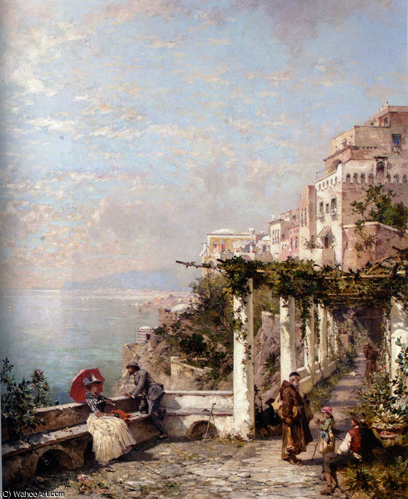 Wikioo.org - สารานุกรมวิจิตรศิลป์ - จิตรกรรม Franz Richard Unterberger - Die Amalfi Kuste (The Amalfi Coast)