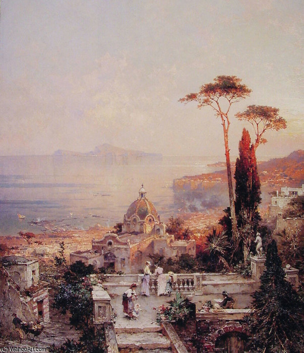 WikiOO.org - Εγκυκλοπαίδεια Καλών Τεχνών - Ζωγραφική, έργα τέχνης Franz Richard Unterberger - The View from the Balcony