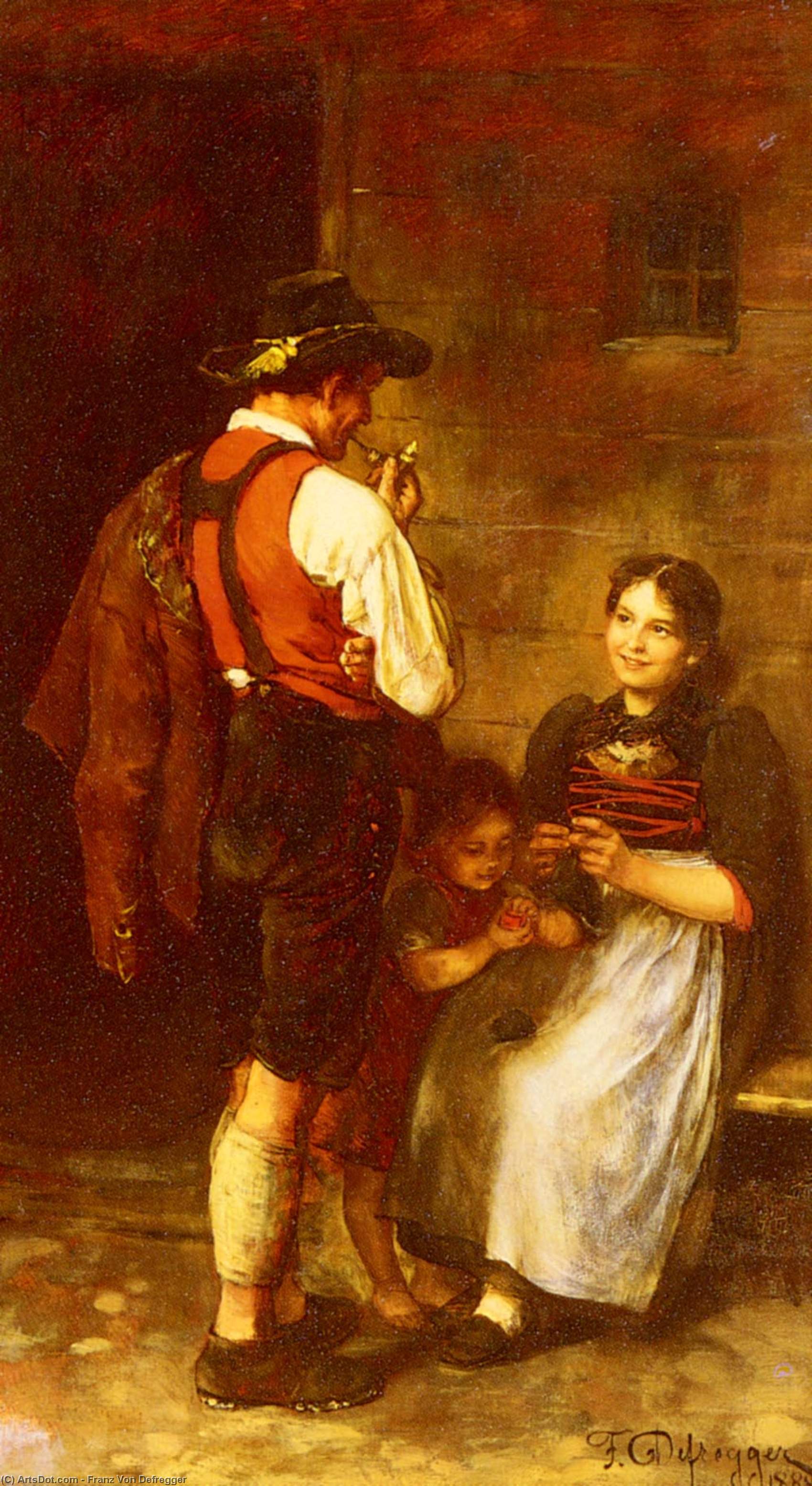 Wikioo.org – L'Enciclopedia delle Belle Arti - Pittura, Opere di Franz Von Defregger - il felice famiglia