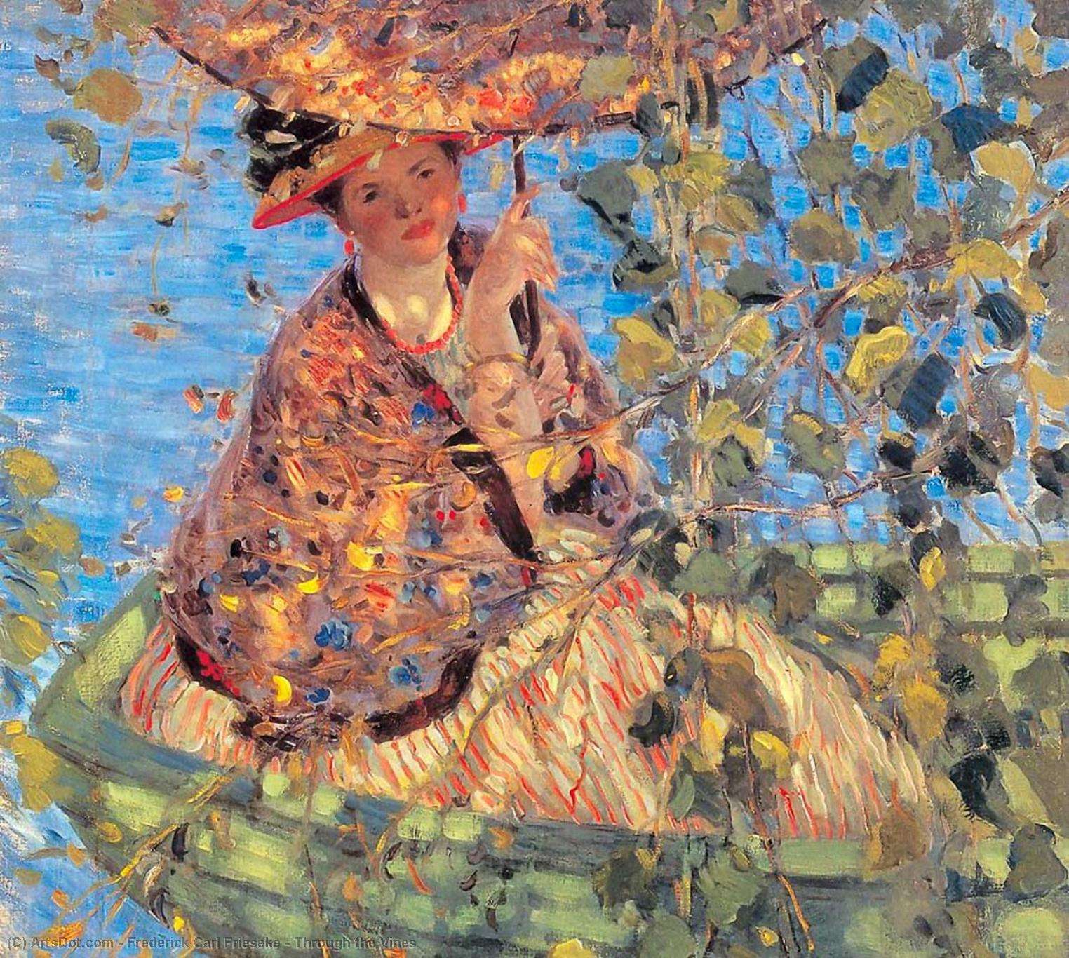 Wikioo.org - The Encyclopedia of Fine Arts - Painting, Artwork by Frederick Carl Frieseke - Through the Vines