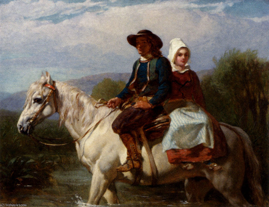 Wikioo.org – L'Encyclopédie des Beaux Arts - Peinture, Oeuvre de Frederick Goodall - Passage à gué le ruisseau