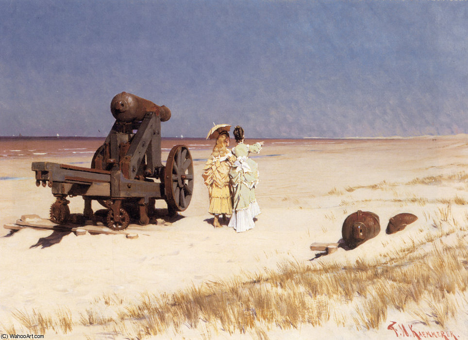 WikiOO.org - Encyclopedia of Fine Arts - Maalaus, taideteos Frederik Hendrik Kaemmerer - At the Seashore
