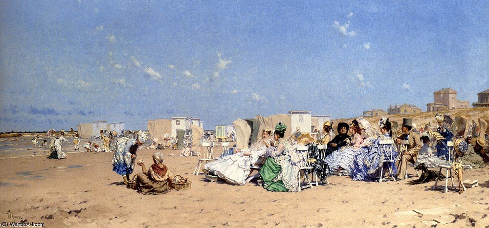 WikiOO.org - Encyclopedia of Fine Arts - Maalaus, taideteos Frederick Hendrik Kaemmerer - beach at scheveningen holland