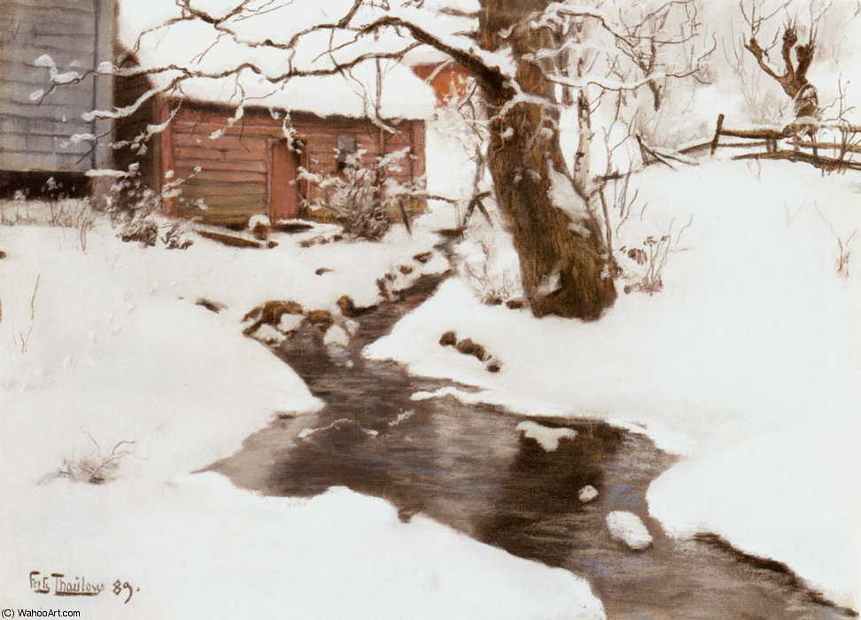 Wikioo.org - สารานุกรมวิจิตรศิลป์ - จิตรกรรม Frits Thaulow - winter on the isle of stord
