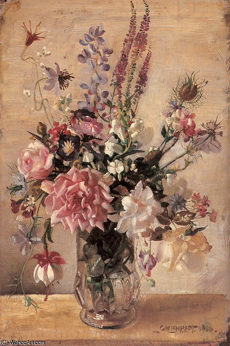 WikiOO.org - Encyclopedia of Fine Arts - Målning, konstverk George Lambert - A garden bunch
