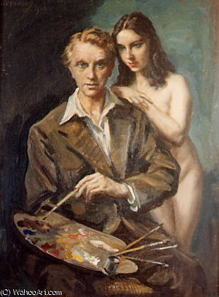Wikioo.org - The Encyclopedia of Fine Arts - Painting, Artwork by Jorge Apperley (George Owen Wynne Apperley) - Artista y modelo