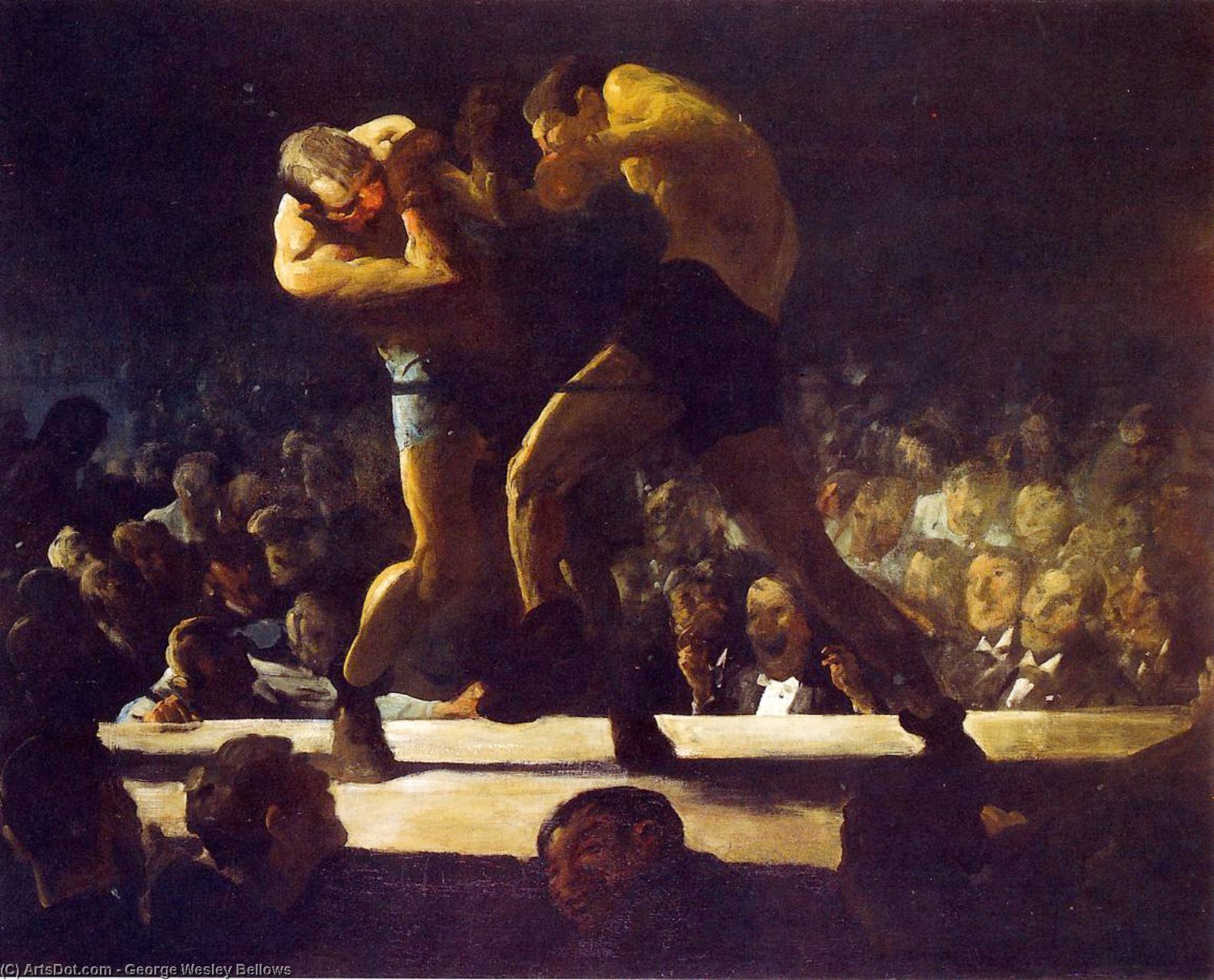 WikiOO.org - 百科事典 - 絵画、アートワーク George Wesley Bellows - クラブ ナイト 別名 スタッグ 夜間 Sharkey-s