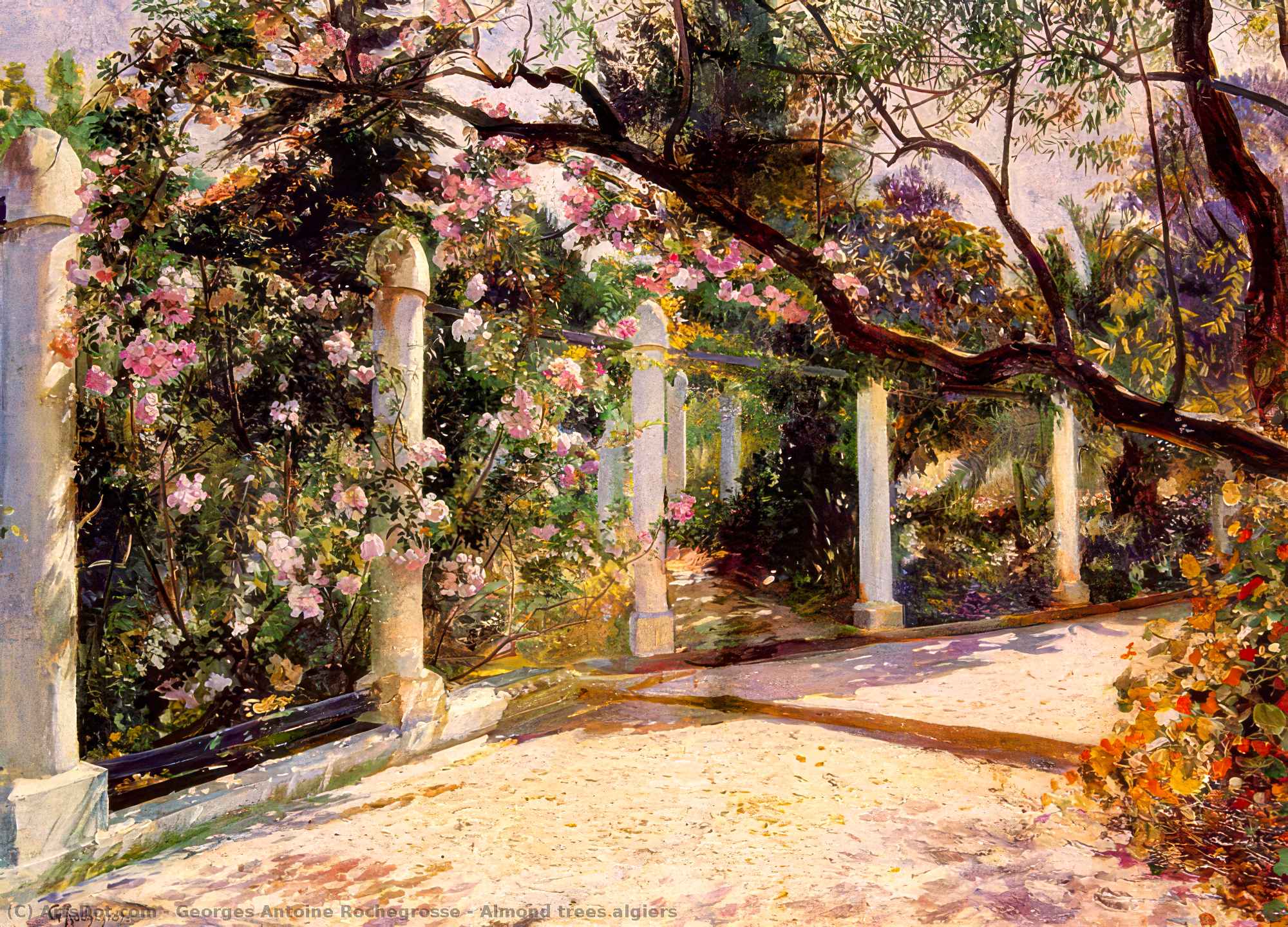 WikiOO.org - Encyclopedia of Fine Arts - Schilderen, Artwork Georges Antoine Rochegrosse - Almond trees algiers