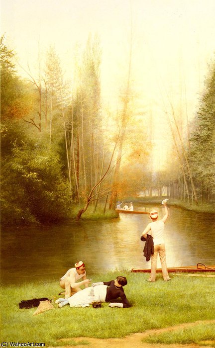Wikioo.org – L'Encyclopédie des Beaux Arts - Peinture, Oeuvre de Georges Croegaert - Flirtation