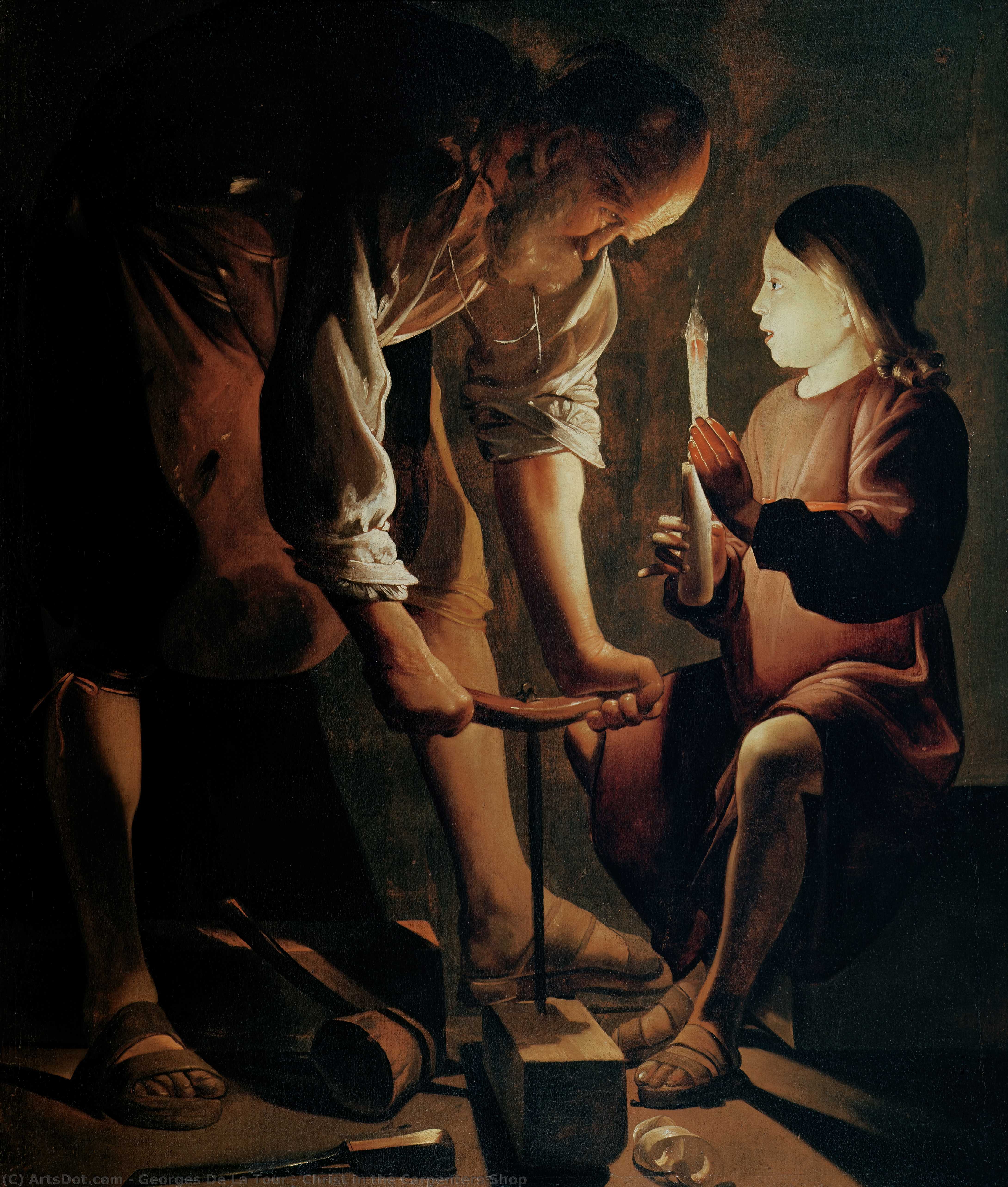 Wikioo.org - The Encyclopedia of Fine Arts - Painting, Artwork by Georges De La Tour - Christ in the Carpenters Shop