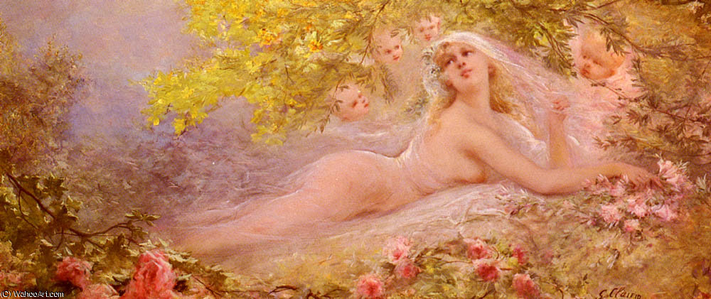 WikiOO.org - Encyclopedia of Fine Arts - Maľba, Artwork Georges Jules Victor Clairin - A brides fantasy