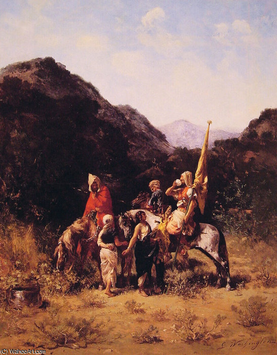 Wikioo.org - The Encyclopedia of Fine Arts - Painting, Artwork by Georges Washington - Riders in the Mountain