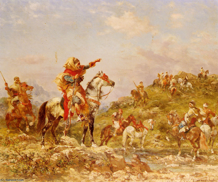 Wikioo.org - สารานุกรมวิจิตรศิลป์ - จิตรกรรม Georges Washington - Arab warriors on horseback
