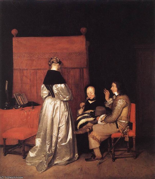 Wikioo.org - The Encyclopedia of Fine Arts - Painting, Artwork by Gerard Ter Borch - Paternal Admonition