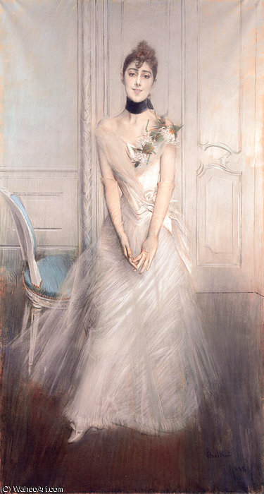 WikiOO.org - Encyclopedia of Fine Arts - Målning, konstverk Giovanni Boldini - G A Portrait of Emiliana Concha de Ossa