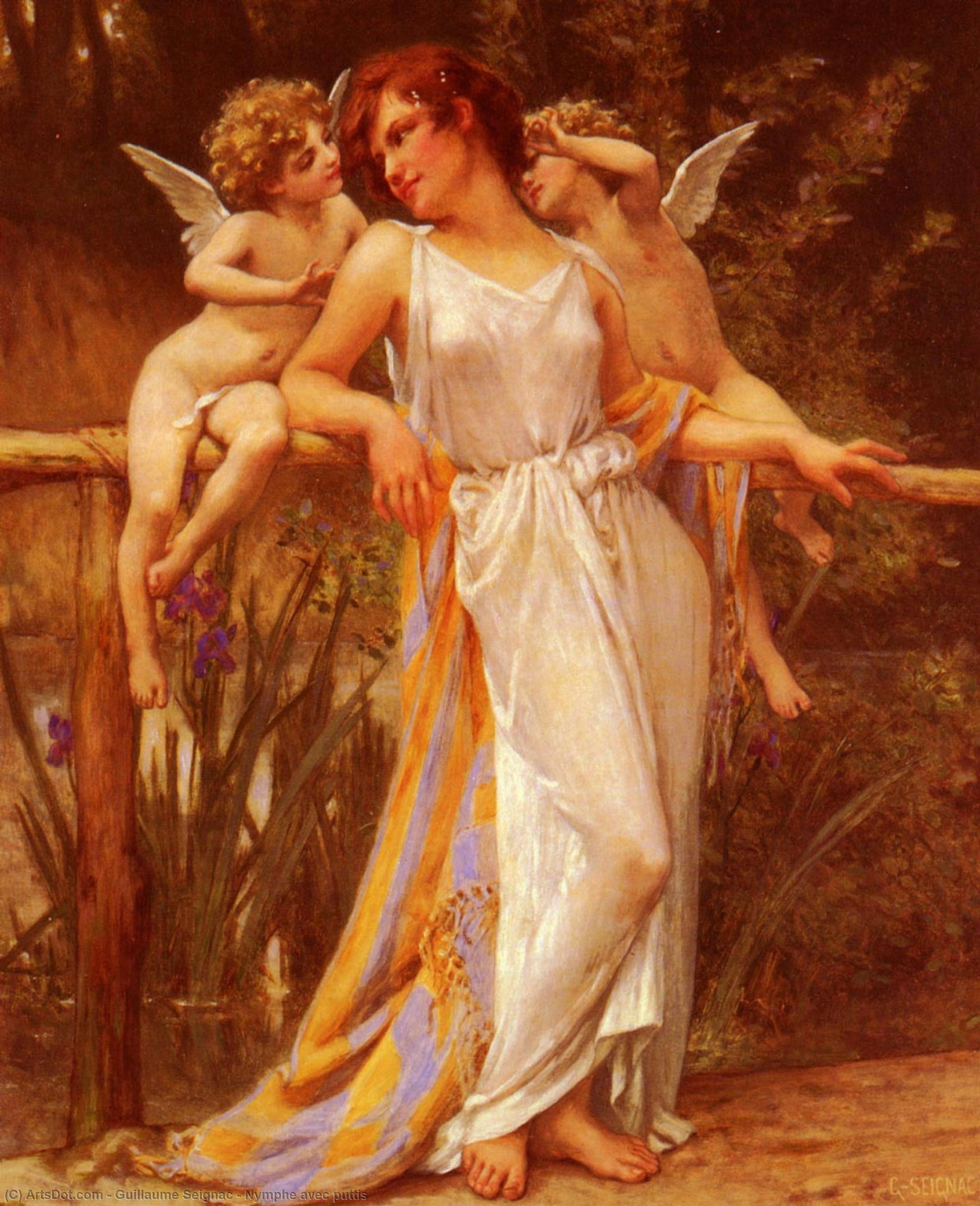 Wikioo.org - The Encyclopedia of Fine Arts - Painting, Artwork by Guillaume Seignac - Nymphe avec puttis