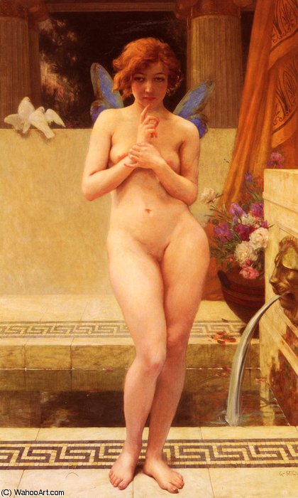 Wikioo.org - The Encyclopedia of Fine Arts - Painting, Artwork by Guillaume Seignac - Nymphe A La Piece D-Eau