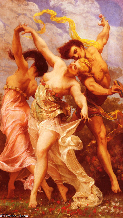 Wikioo.org - The Encyclopedia of Fine Arts - Painting, Artwork by Gustave Clarence Rodolphe Boulanger - La danse amoureuse