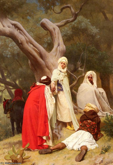 Wikioo.org - The Encyclopedia of Fine Arts - Painting, Artwork by Gustave Clarence Rodolphe Boulanger - Reception of an emir