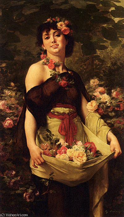 WikiOO.org - Encyclopedia of Fine Arts - Schilderen, Artwork Gustave Clarence Rodolphe Boulanger - The flower girl