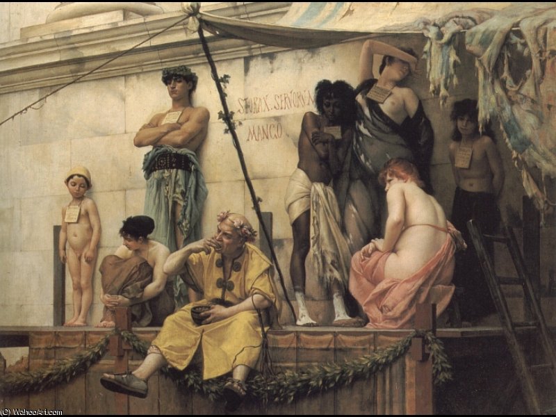 Wikioo.org - The Encyclopedia of Fine Arts - Painting, Artwork by Gustave Clarence Rodolphe Boulanger - The slave market