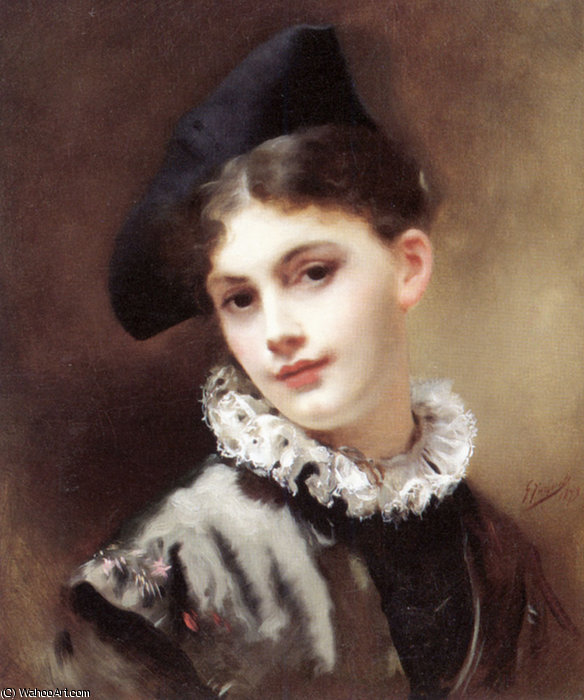 Wikioo.org – L'Enciclopedia delle Belle Arti - Pittura, Opere di Gustave Jean Jacquet - Un sorriso civettuola