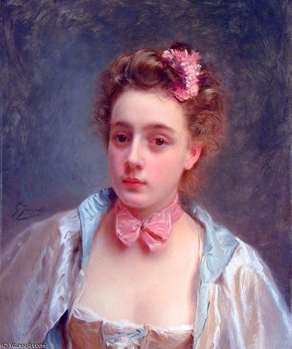 WikiOO.org - Enciclopédia das Belas Artes - Pintura, Arte por Gustave Jean Jacquet - Dressed for the ball