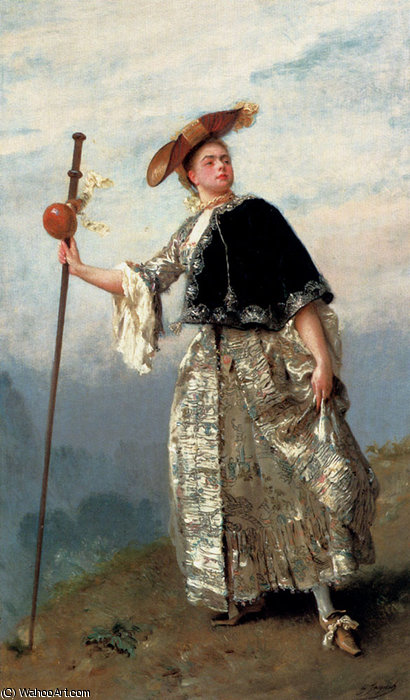 Wikioo.org - The Encyclopedia of Fine Arts - Painting, Artwork by Gustave Jean Jacquet - On the hilltop