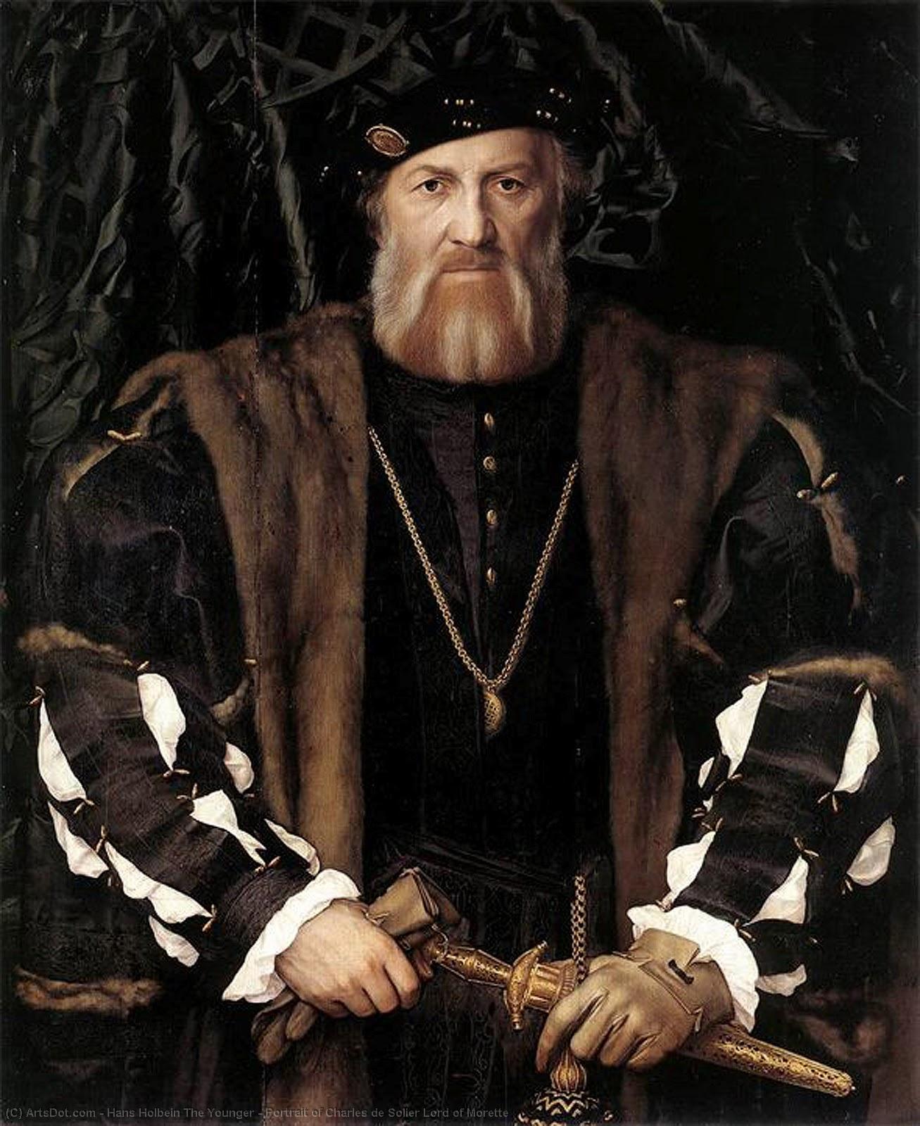 Wikioo.org - The Encyclopedia of Fine Arts - Painting, Artwork by Hans Holbein The Younger - Portrait of Charles de Solier Lord of Morette