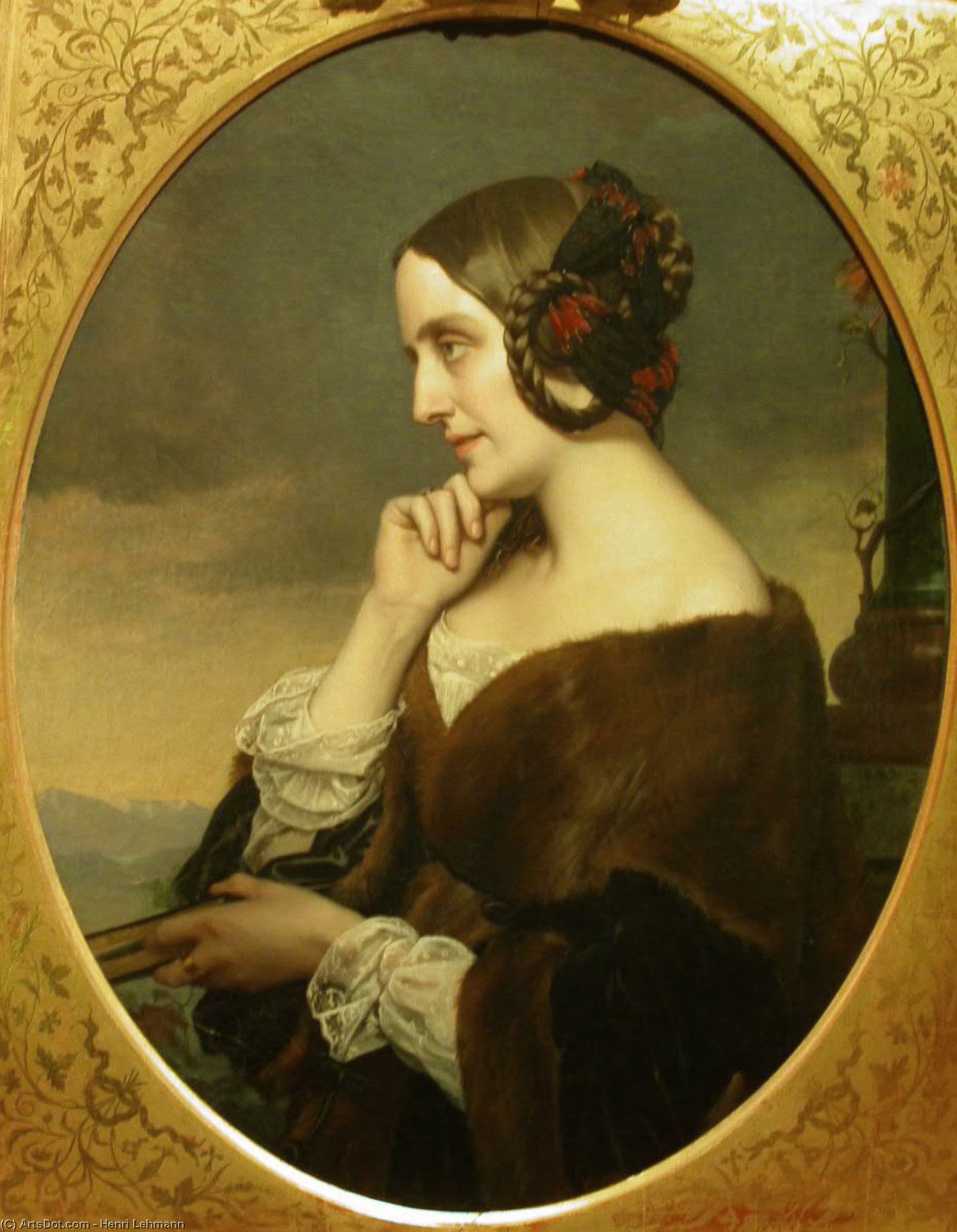 Wikioo.org – L'Encyclopédie des Beaux Arts - Peinture, Oeuvre de Henri Lehmann - Portrait de Marie d-Agoult