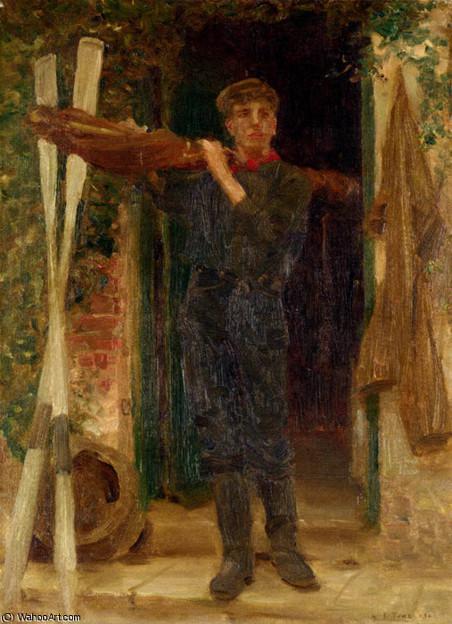 WikiOO.org - Encyclopedia of Fine Arts - Maalaus, taideteos Henry Scott Tuke - Portrait of georgie fouracre