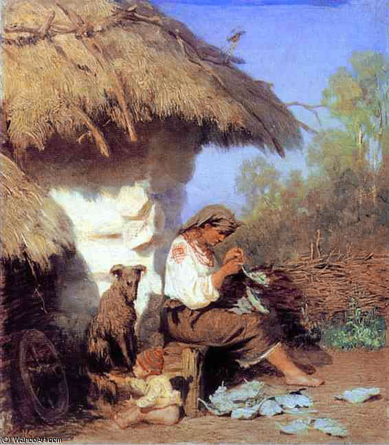 Wikioo.org - The Encyclopedia of Fine Arts - Painting, Artwork by Henryk Hector Siemiradzki - Country idyll