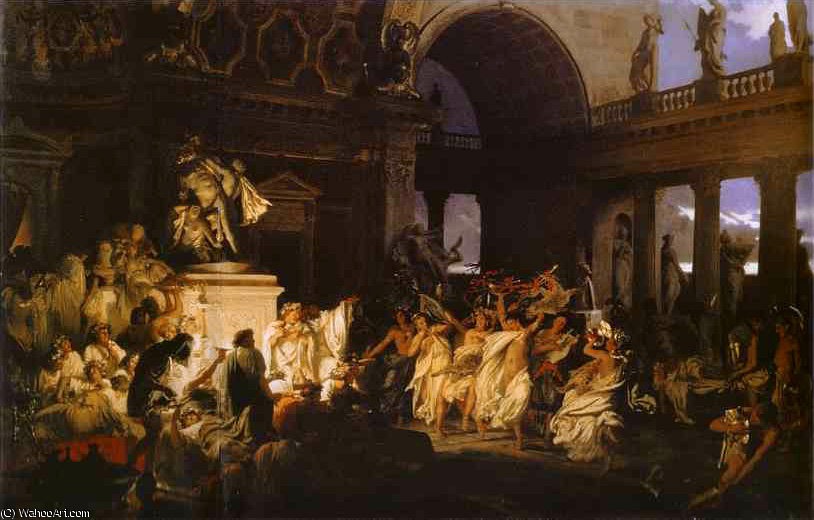 Wikioo.org – La Enciclopedia de las Bellas Artes - Pintura, Obras de arte de Henryk Hector Siemiradzki - Orgía romana en los tiempos del Caesars