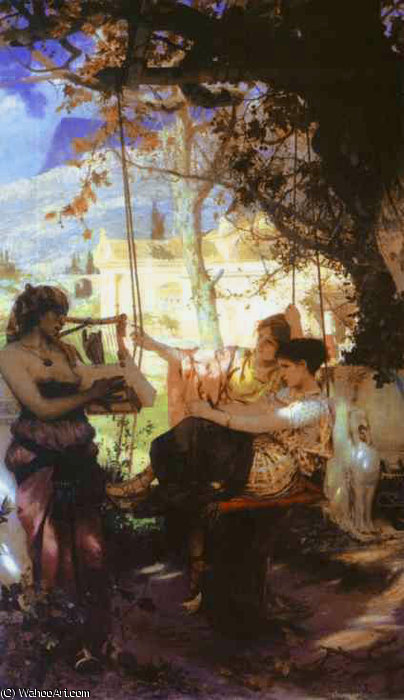 Wikioo.org - The Encyclopedia of Fine Arts - Painting, Artwork by Henryk Hector Siemiradzki - Song of a Slave Girl