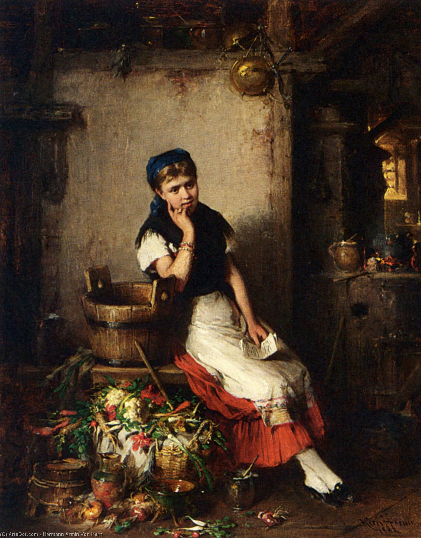 Wikioo.org - The Encyclopedia of Fine Arts - Painting, Artwork by Hermann Armin Von Kern - The love letter