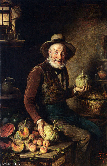 Wikioo.org - The Encyclopedia of Fine Arts - Painting, Artwork by Hermann Armin Von Kern - The pumpkin seller