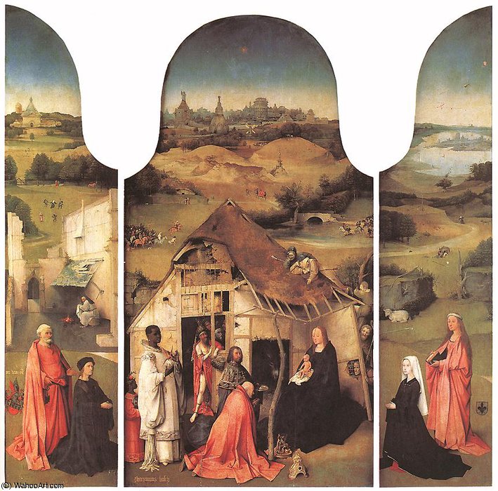WikiOO.org - 백과 사전 - 회화, 삽화 Hieronymus Bosch - Adoration of the Magi1