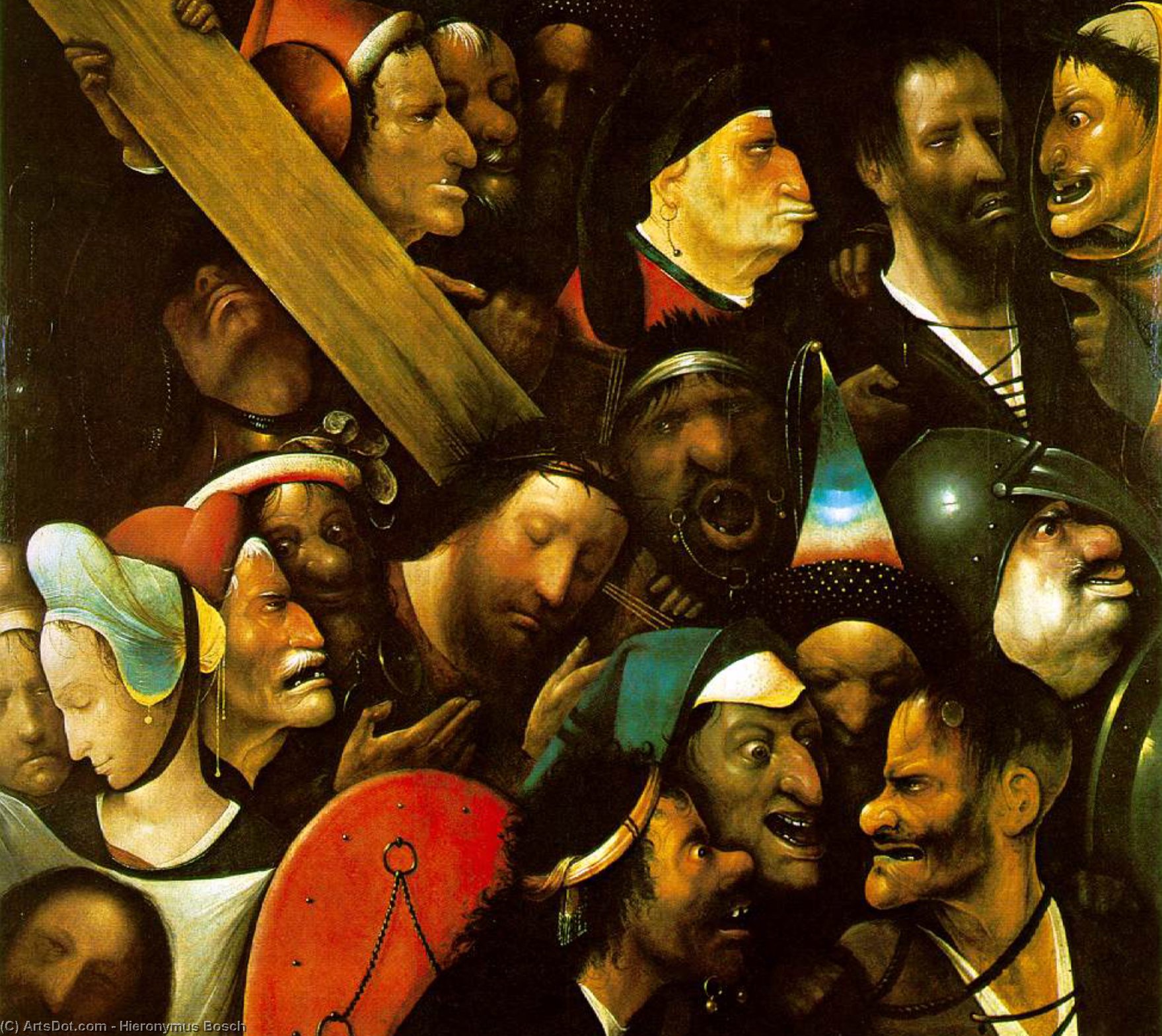 WikiOO.org - 백과 사전 - 회화, 삽화 Hieronymus Bosch - Christ Carrying the Cross
