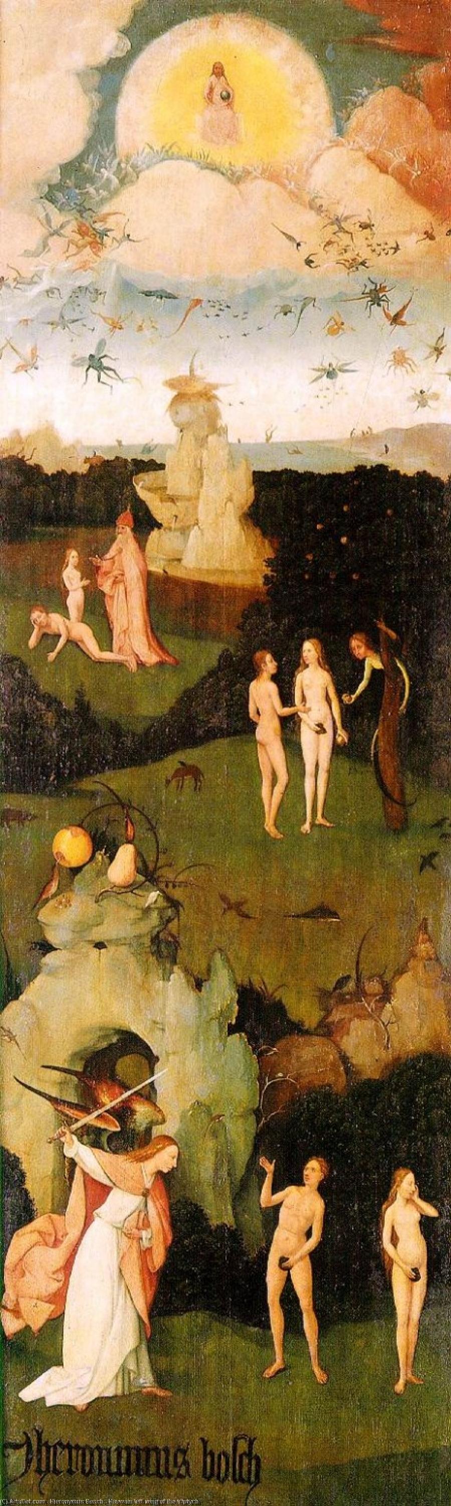 WikiOO.org - 백과 사전 - 회화, 삽화 Hieronymus Bosch - Haywain left wing of the triptych