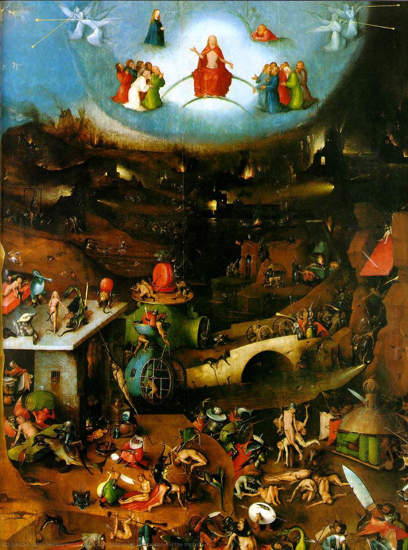 Wikioo.org – La Enciclopedia de las Bellas Artes - Pintura, Obras de arte de Hieronymus Bosch - Juicio Final calefaccióncentral  el panel  todaclasede  el  tríptico