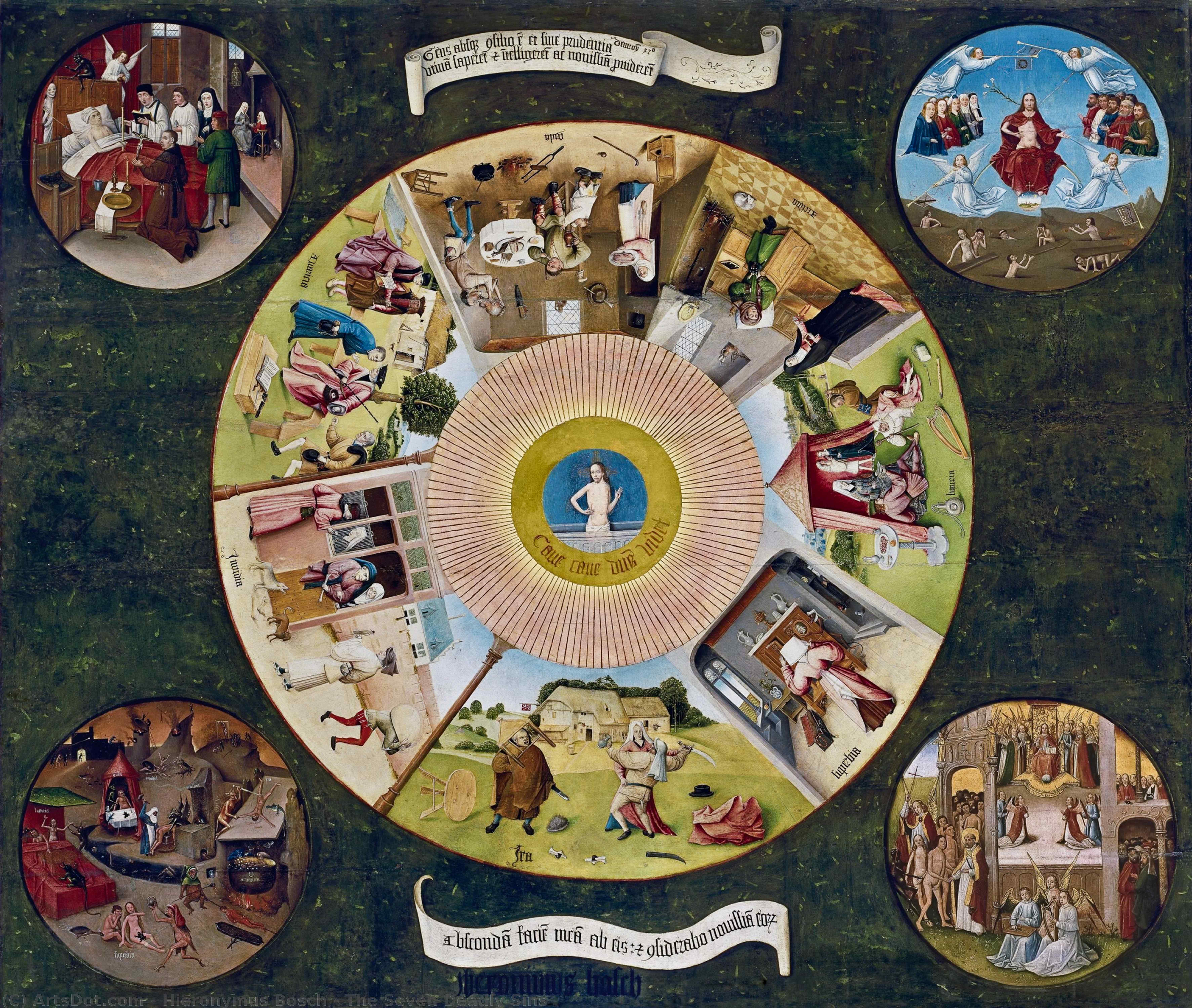 Wikoo.org - موسوعة الفنون الجميلة - اللوحة، العمل الفني Hieronymus Bosch - The Seven Deadly Sins