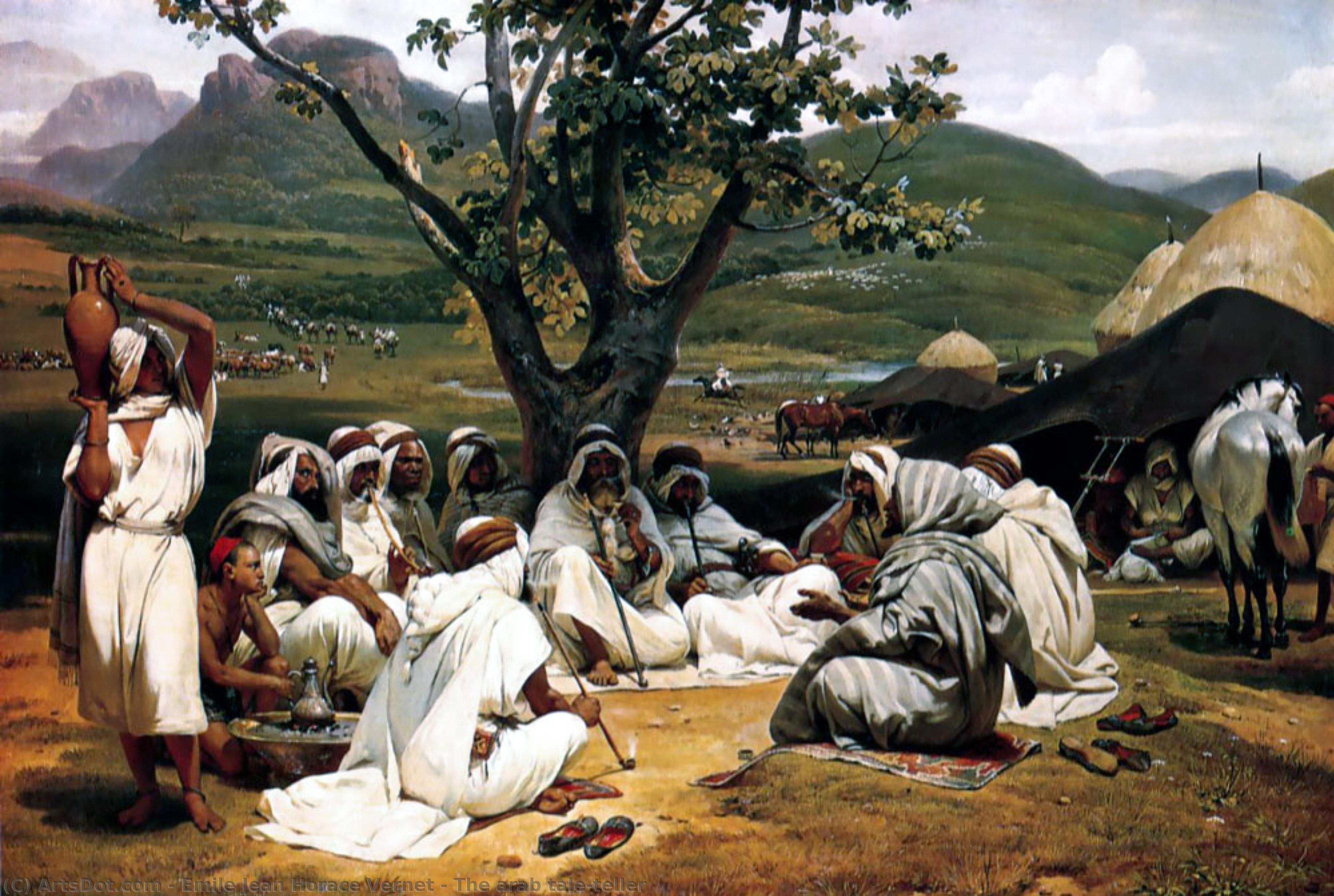 Wikioo.org - The Encyclopedia of Fine Arts - Painting, Artwork by Emile Jean Horace Vernet - The arab tale-teller