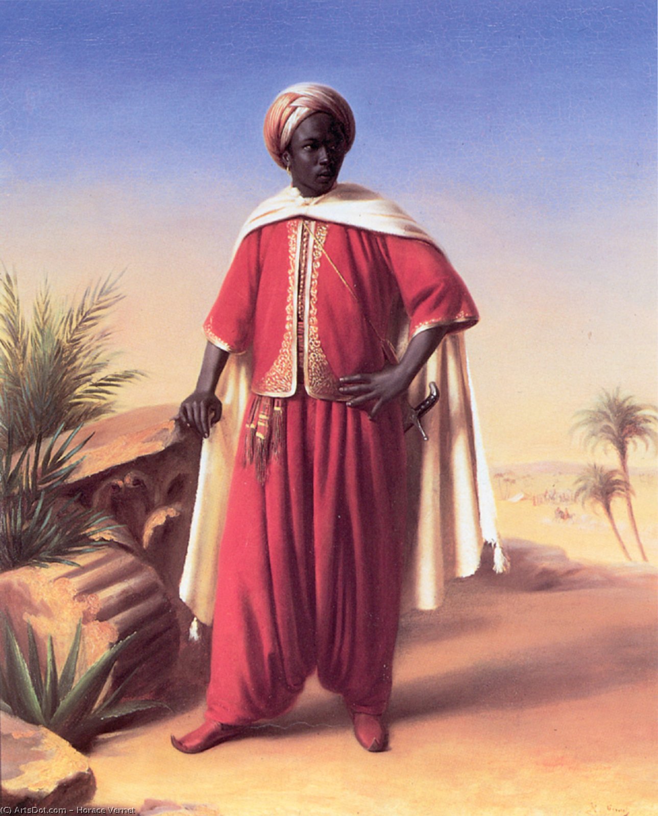 Wikioo.org - The Encyclopedia of Fine Arts - Painting, Artwork by Emile Jean Horace Vernet - H Portrait of an Arab