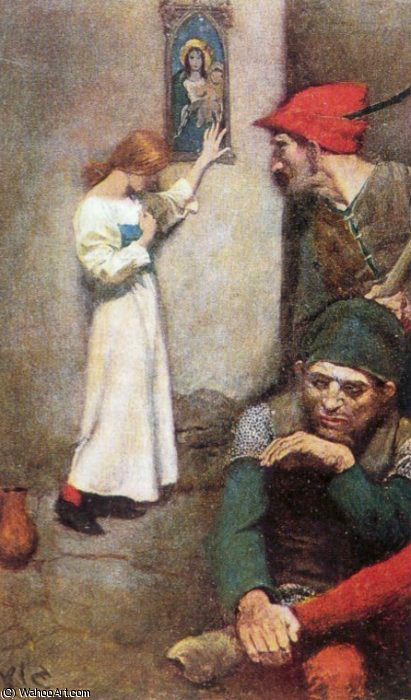 WikiOO.org - Encyclopedia of Fine Arts - Malba, Artwork Howard Pyle - Joan of Arc in Prison