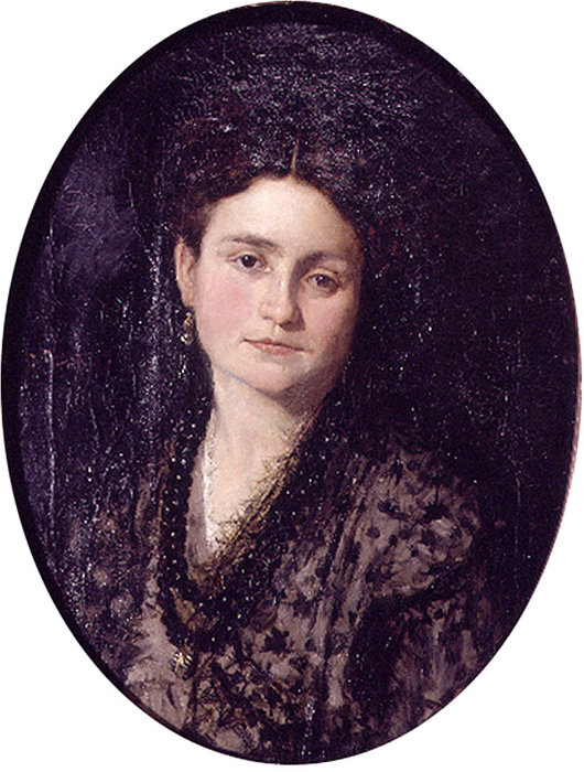 WikiOO.org - Encyclopedia of Fine Arts - Maalaus, taideteos Ignacio Pinazo Camarlench - Retrato de Dona Teresa Martinez esposa del pintor