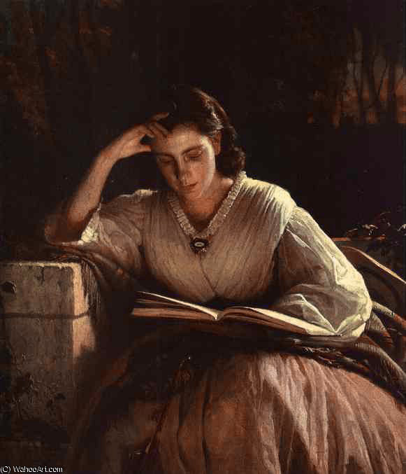 Wikioo.org - The Encyclopedia of Fine Arts - Painting, Artwork by Ivan Nikolaevich Kramskoy - sophia kramskaya reading