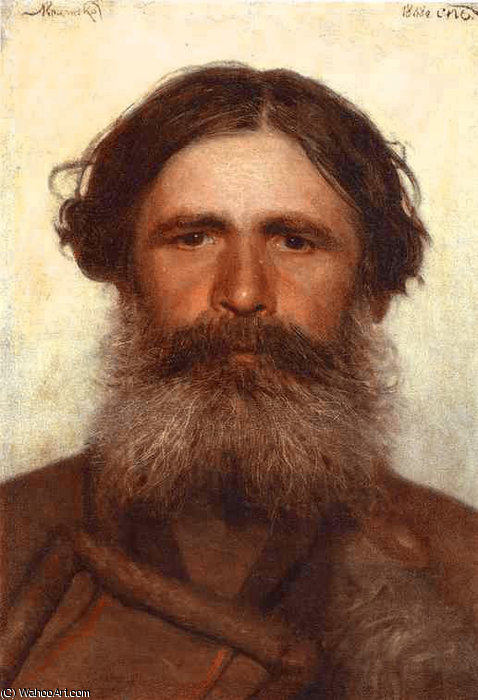 Wikioo.org – La Enciclopedia de las Bellas Artes - Pintura, Obras de arte de Ivan Nikolaevich Kramskoy - El retrato de un campesino